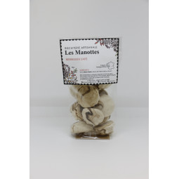 Biscuits sucrés meringues au café fabriqués artisanalement par Les Manottes à sainte Colombe