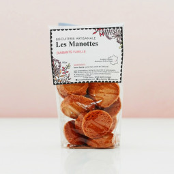 Biscuits sucrés diamants vanille fabriqués par les Manottes proche de Lyon.