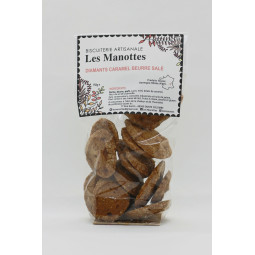 Biscuits diamants caramel au beurre salé fabriqués artisanalement par la biscuiterie Les Manottes à Sainte-Colombe en France